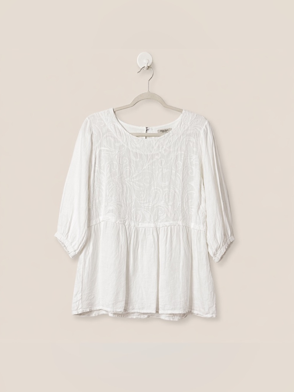 Alessia Pacini White Linen‎ Embroidered Popover Peasant Tunic Blouse M - Picture 2 of 7